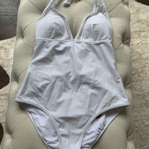 White Ted Baker one piece halter swimsuit